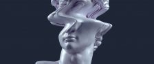 3D rendering concept illustration of glitch deformed classical h